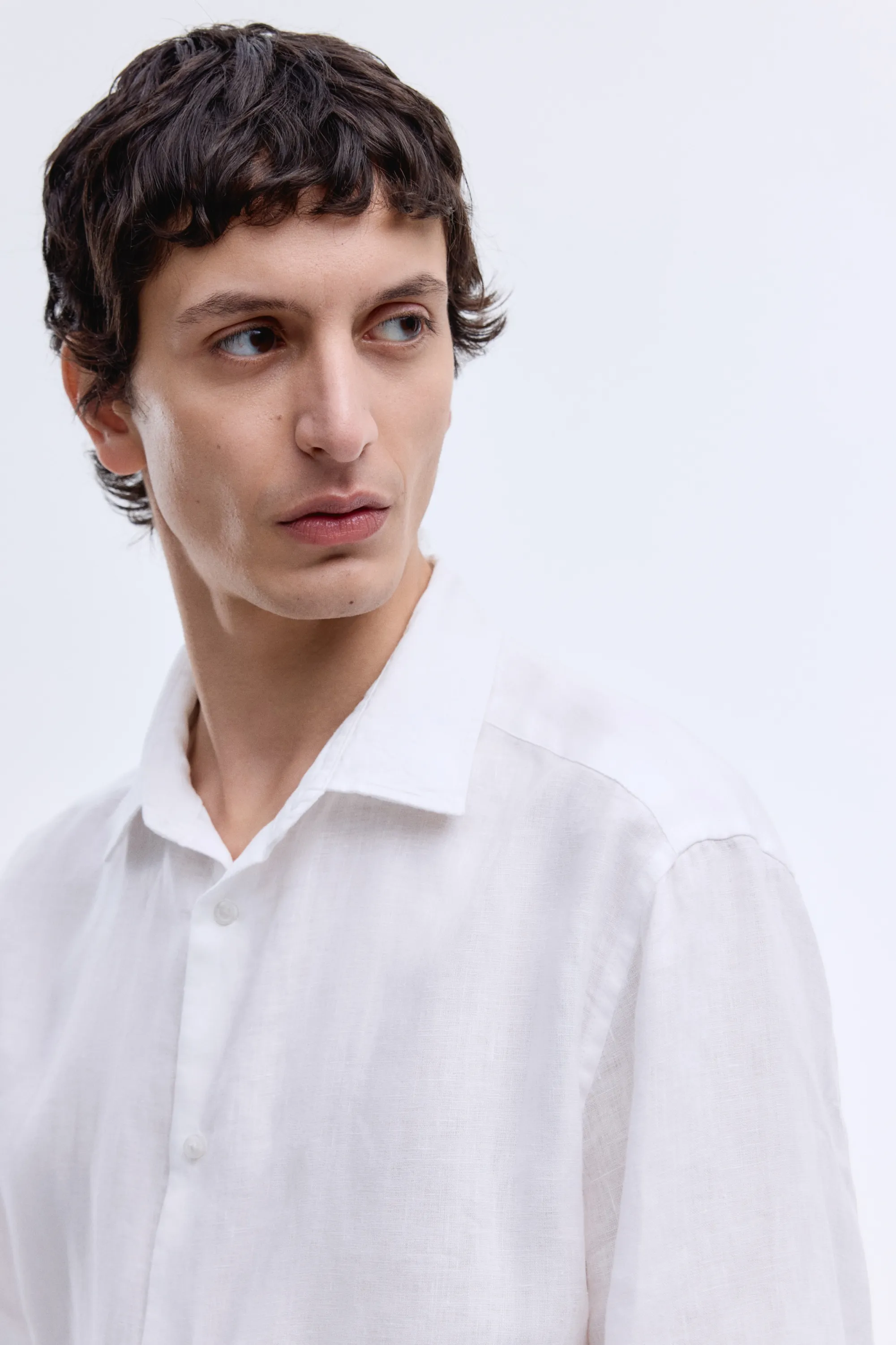 Chemise Slim Fit en lin - Blanc