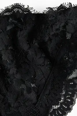 Culotte Brazilian en dentelle - Noir — photo 3