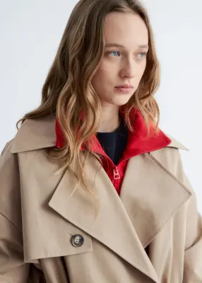 Trench-coat croisé oversize - Beige — photo 4