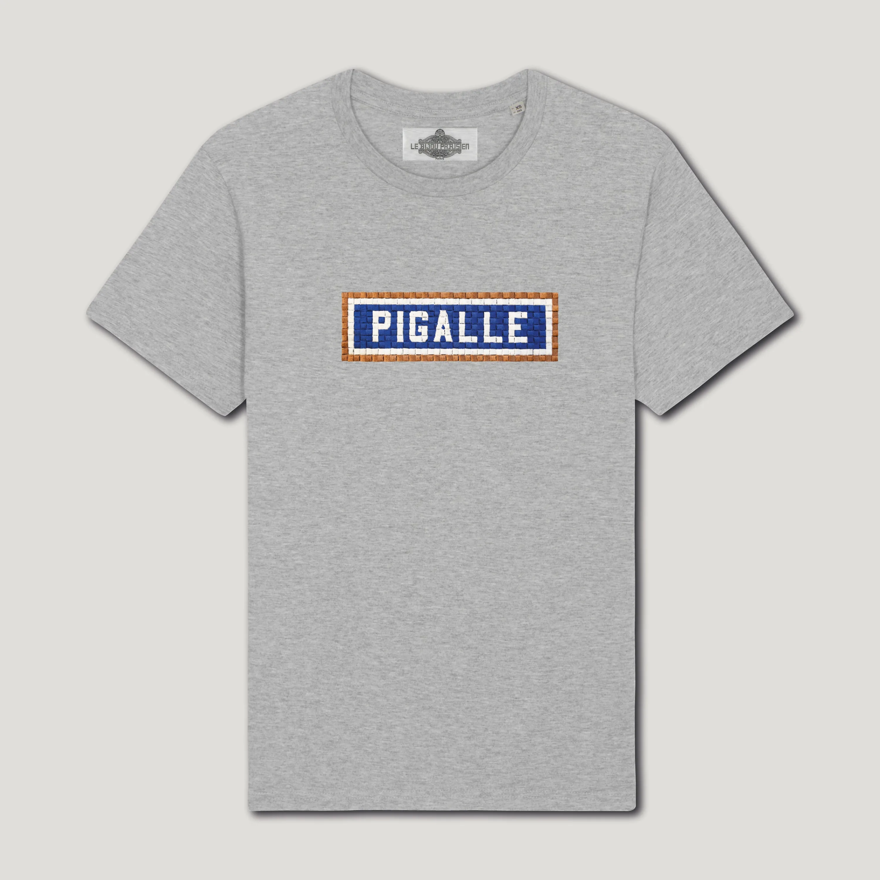 T-SHIRT COTON BIO BRODÉ - PIGALLE – GRIS