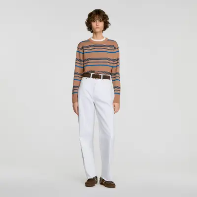 Pull à rayures effet 2-en-1