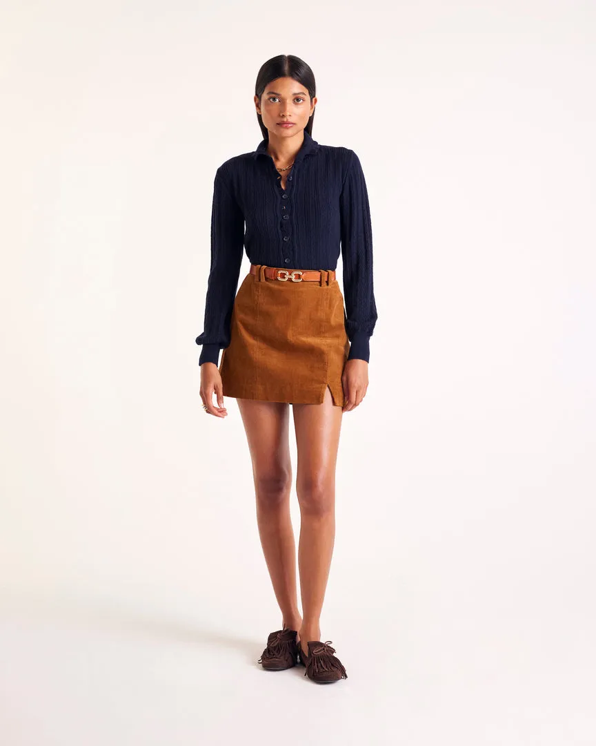 Jupe Monica velours camel