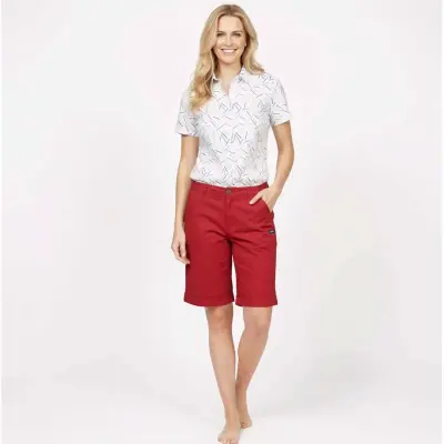 Barbara, Bermuda avec revers en toile stretch - Toile Kermes — photo 2