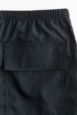 Pantalon parachute en nylon - Noir — photo 5