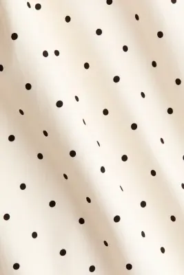Robe en coton avec jupe évasée - Crème/pois — photo 5