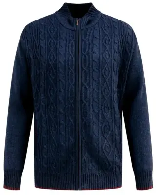 DUKE GILET TORSADE GRANDE LONGUEUR Marine — photo 4