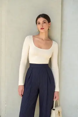 Adelia Striped Pants - Navy stripes — photo 4