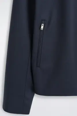 VESTE DE COSTUME ZIPPÉE EN LAINE - BLEU — photo 5