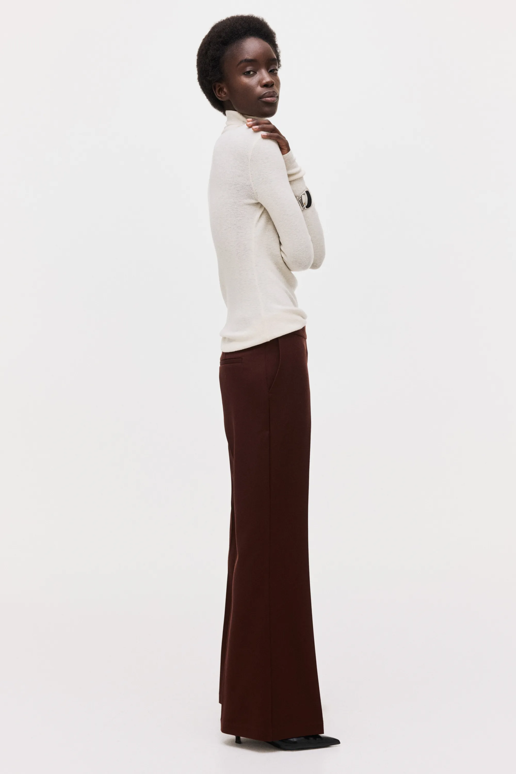 Pantalon évasé - Brun rouille foncé