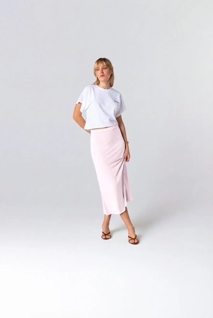 Jupe Rose en Lin / Elasthanne