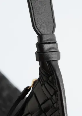 Tote bag en cuir entrelacé - Noir — photo 1