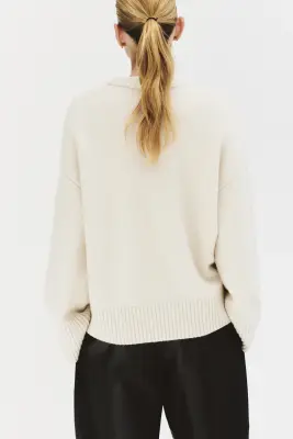 Pull en cachemire mélangé - Crème — photo 4