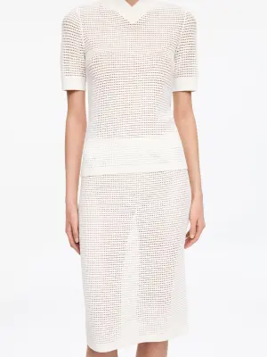 Jupe crayon en maille - Blanc — photo 3