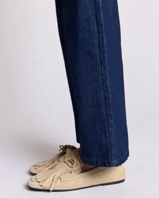 Mocassins Alix frange croûte de cuir sable — photo 4