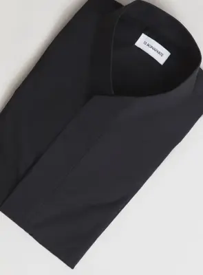 Origami Collar Shirt in Black Poplin — photo 5