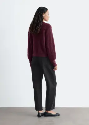 Pull en mohair mélangé - Rouge foncé — photo 5