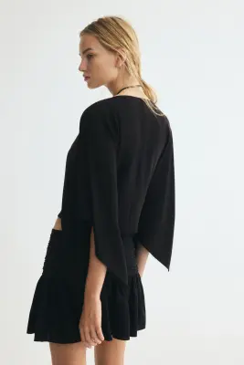 Cape en viscose mélangée - Noir — photo 2