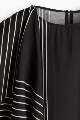 Blouse avec foulard - Marron foncé/rayé — photo 4