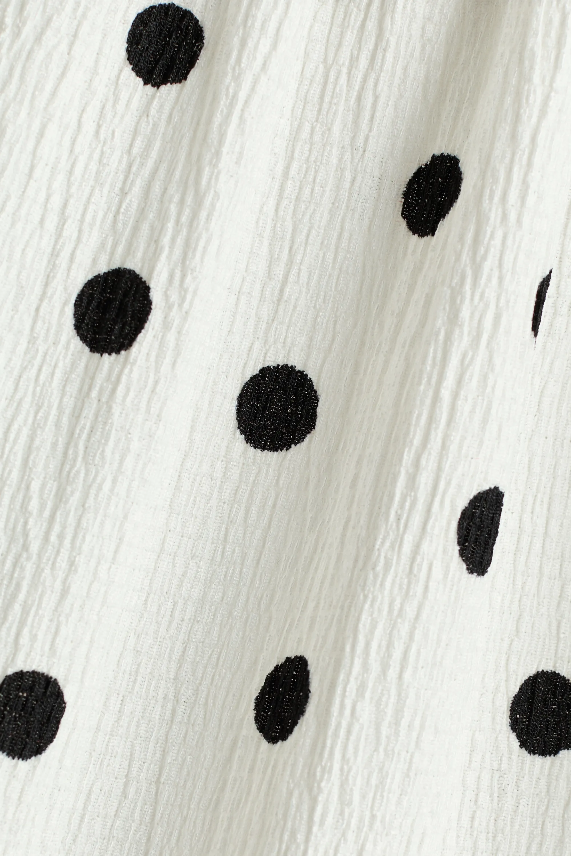 Robe smockée - Blanc/pois
