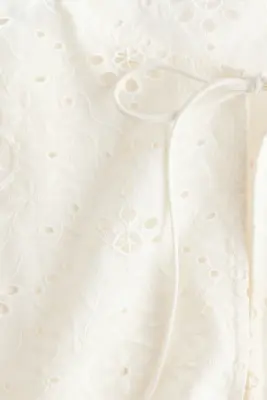 Top de plage avec broderie anglaise - Crème — photo 4