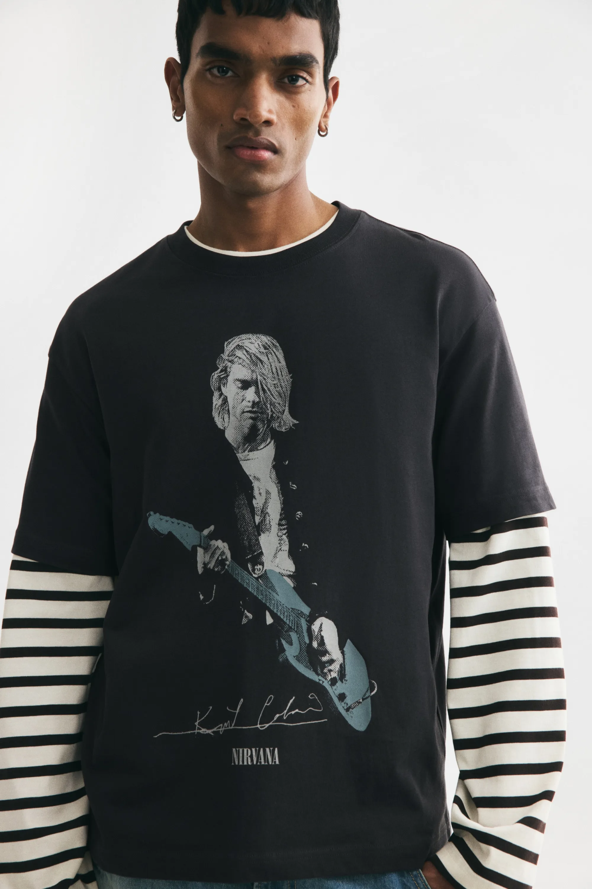 T-shirt Loose Fit - Gris foncé/Nirvana
