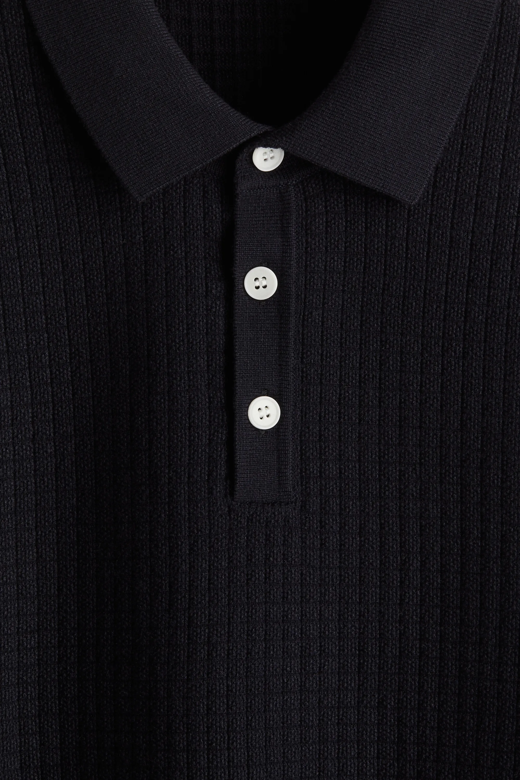 Polo Regular Fit en maille texturée - Bleu marine