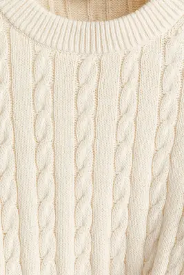 Pull Regular Fit en maille torsadée - Crème — photo 4