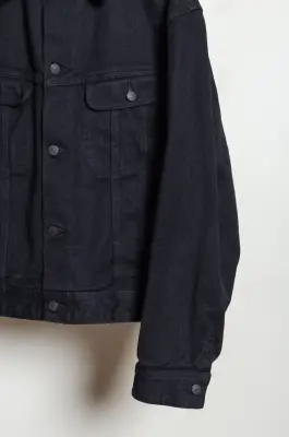 Comoli – Black Denim Jacket E03-01002 – BLACK — photo 5