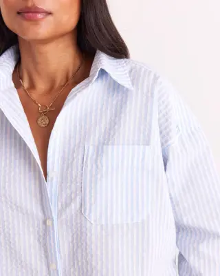Chemise Hector rayures bleu ciel — photo 2