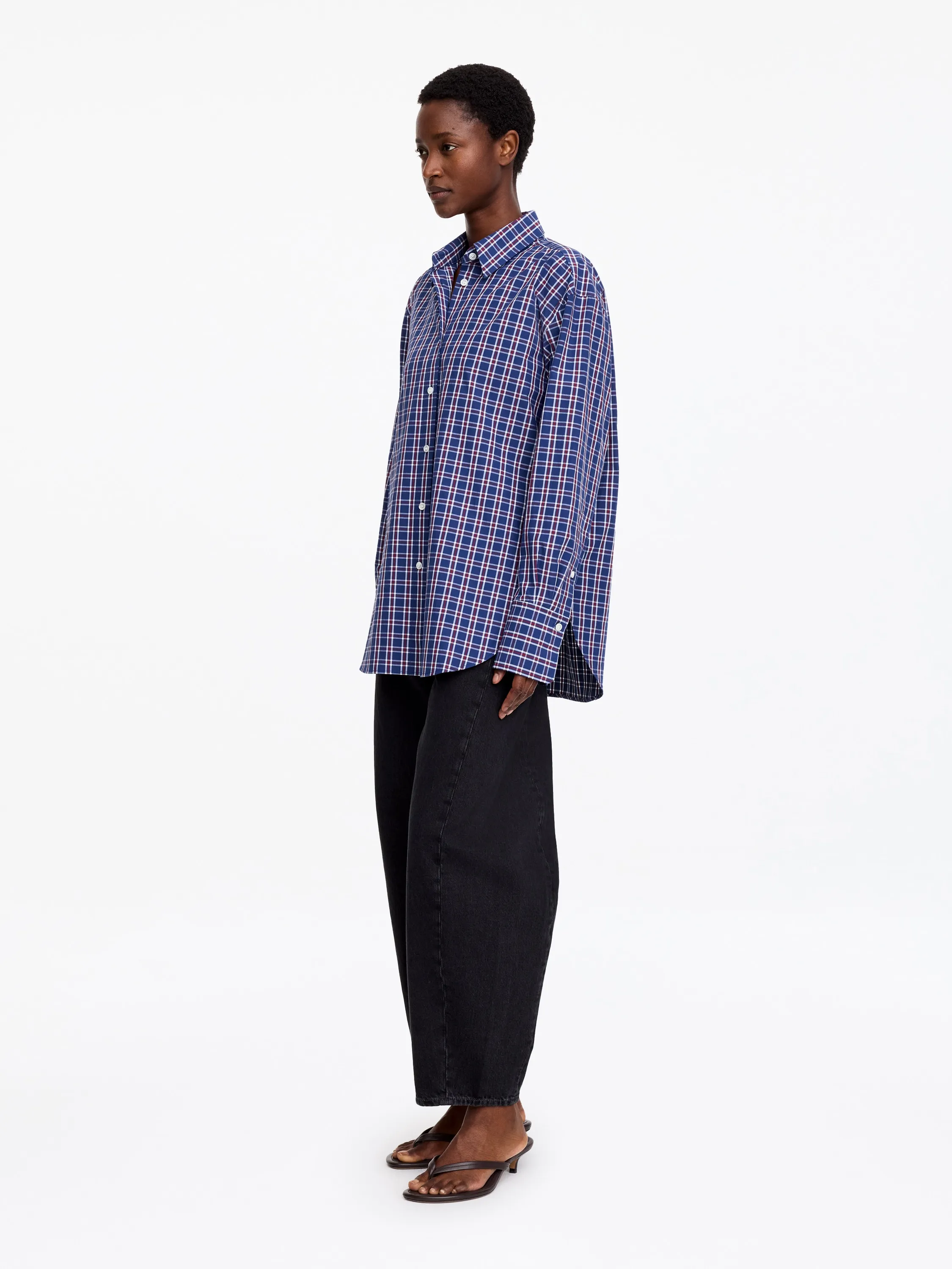 Chemise décontractée en popeline - Bleu foncé