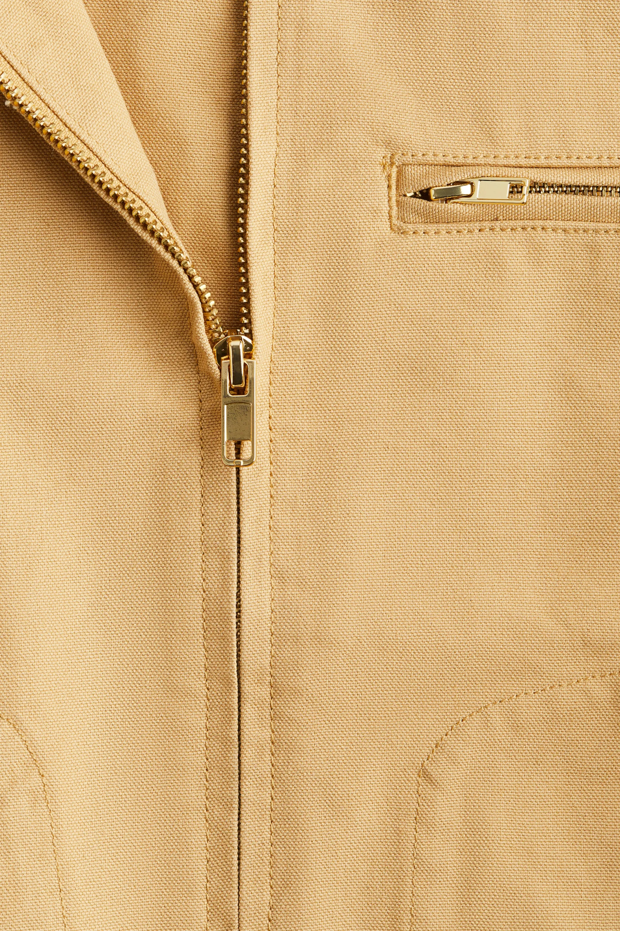 Veste avec col en velours côtelé - Beige