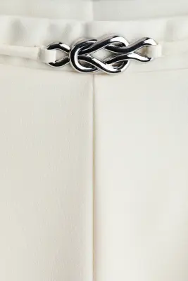 Pantalon bootcut en jersey romanite - Crème — photo 3