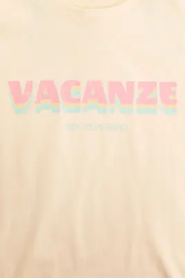 T-shirt oversize imprimé - Jaune clair/Vacanze — photo 3