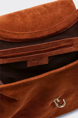 Sac Gala croûte de cuir brique — photo 5