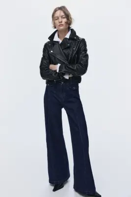 Wide High Jeans - Bleu denim foncé — photo 1