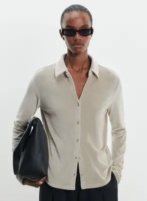 Chemise en coton organique, modal et élasthanne — photo 1