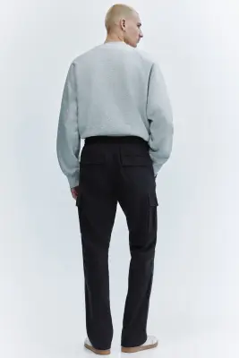 Pantalon cargo Slim Fit - Noir — photo 3