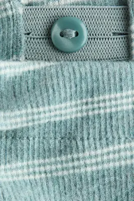 Lot de 2 leggings côtelés en coton - Bleu foncé/turquoise — photo 2