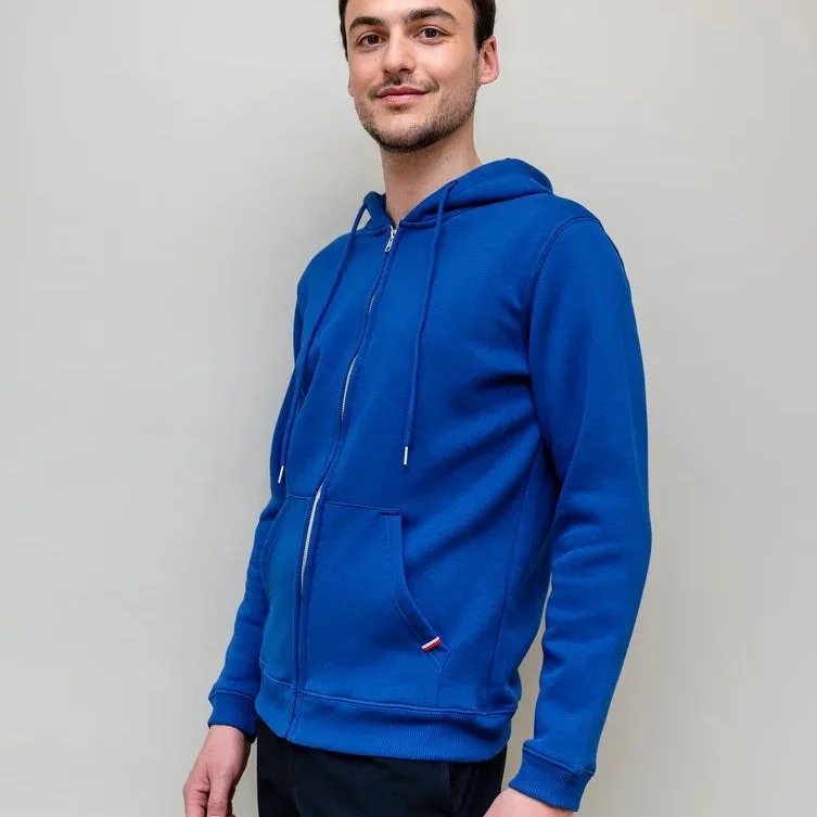 Hoodie Philippe zippé bleu europe