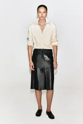 CHEMISE EN VELOURS CÔTELÉ DE COTON - CRÈME — photo 1
