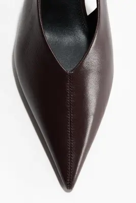 Escarpins en cuir avec talon kitten heel - Bordeaux — photo 2