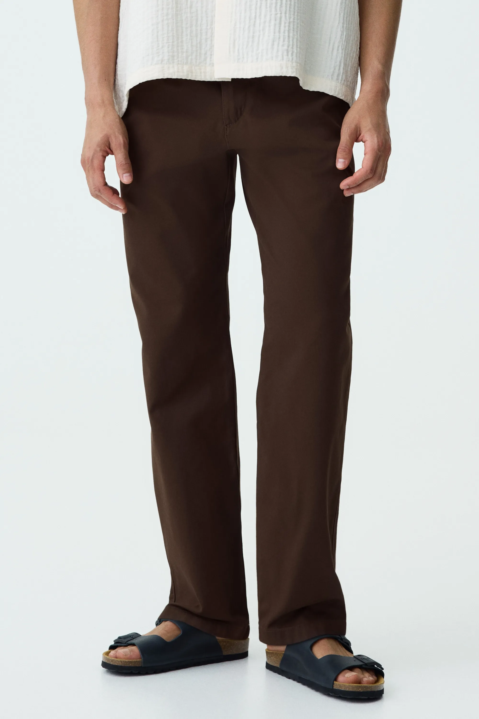 Chino Relaxed Fit en twill de coton - Marron