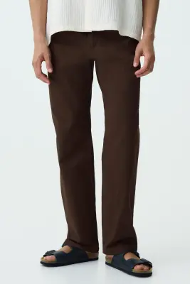 Chino Relaxed Fit en twill de coton - Marron — photo 1