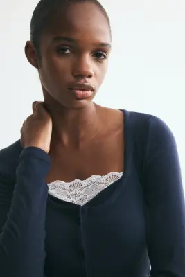 Ensemble 2 pièces gilet et top - Bleu foncé — photo 2
