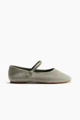 Ballerines babies en cuir velours - Turquoise ancien clair — photo 2