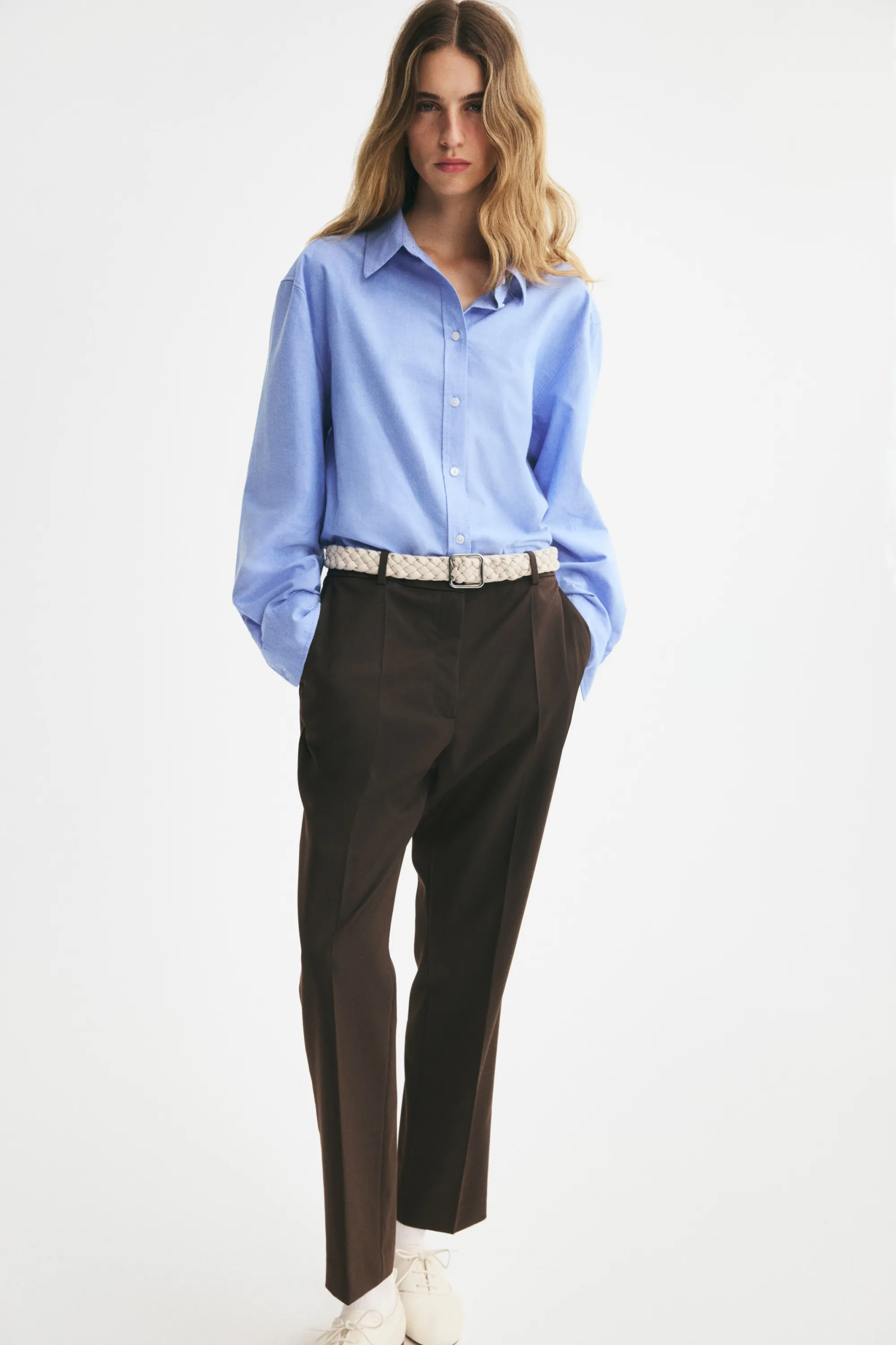Pantalon cigarette - Marron foncé
