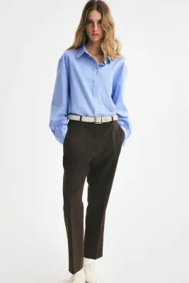 Pantalon cigarette - Marron foncé — photo 1