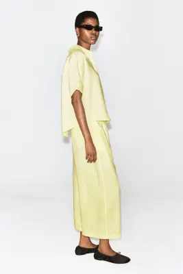 JUPE-CULOTTE EN LIN - JAUNE — photo 4