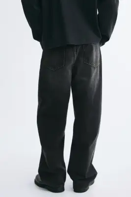 Baggy Jeans - Gris denim foncé délavé — photo 3