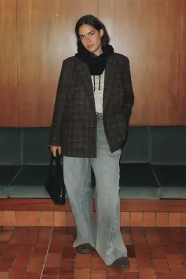 Veste blazer à carreaux Femme — photo 3